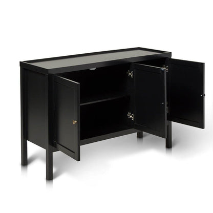 Charlie Three Door Sideboard in Noir Black - Laura James