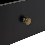 Charlie Two Drawer Bedside Table in Noir Black - Laura James
