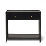 Charlie Two Drawer Console Table in Noir Black - Laura James