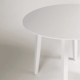 Charlie White Round dining table - with drop leaf