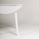Charlie White Round dining table - with drop leaf