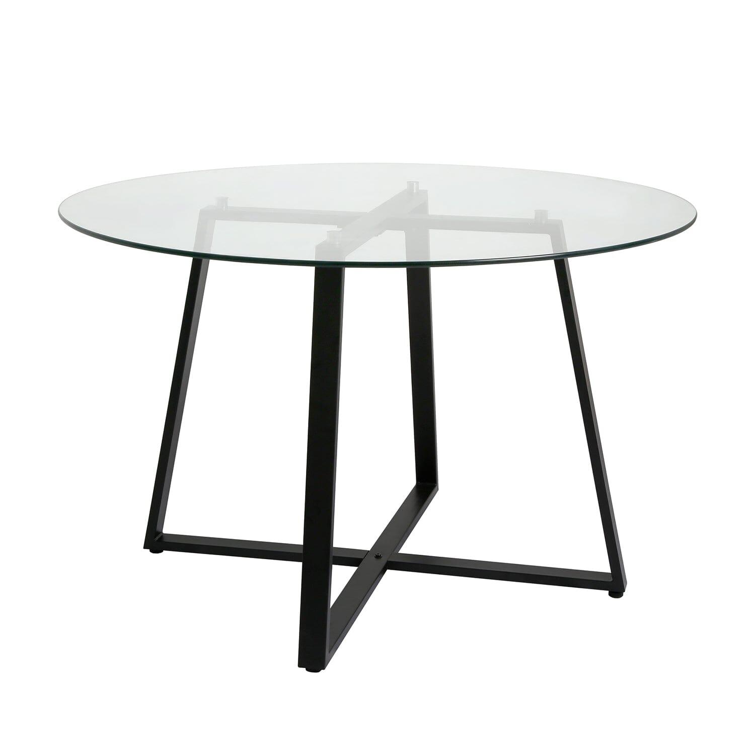Outlet Clara Glass Top Dining Table with Black Frame – Laura James