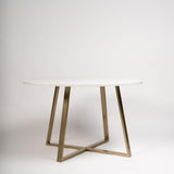 Clara Marble Top Dining Room Table with Gold Legs