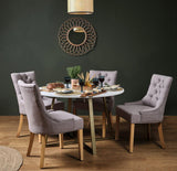 Clara Marble Top Dining Room Table with Gold Legs