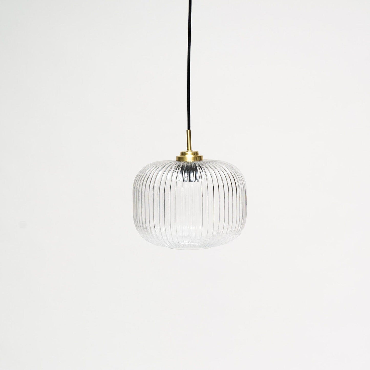 Clear Fluted Glass Gold Pendant Light - Laura James