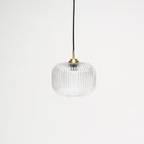 Clear Fluted Glass Gold Pendant Light - Laura James