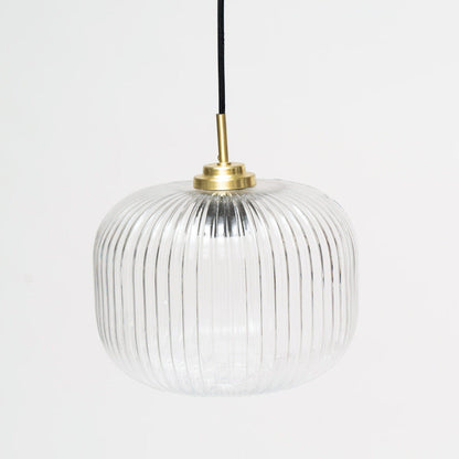 Clear Fluted Glass Gold Pendant Light - Laura James