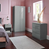 Clemmie high gloss chest of drawers - grey - Laura James