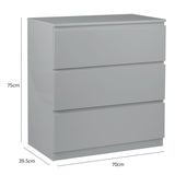 Clemmie high gloss chest of drawers - grey - Laura James