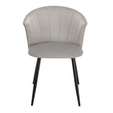 Cleo dining chair - grey with black legs - Laura James