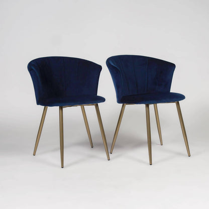 Outlet - Cleo dining chairs - set of 2 - blue and gold - Laura James