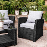 Outlet - Cote Garden Sofa Set - 4 Seater - Black Rattan - Laura James