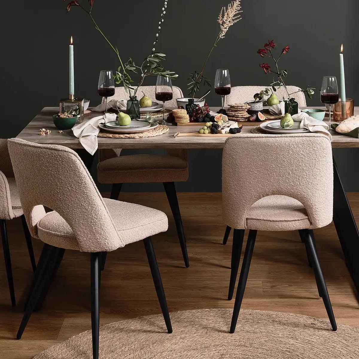 Outlet - Dolly Boucle Dining Chair - Set of 2 - Laura James