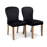 Edward dining chairs - set of 2 - black and light wood - Laura James