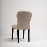 Outlet - Edward dining chairs - set of 2 - faux leather stone and black wood - Laura James