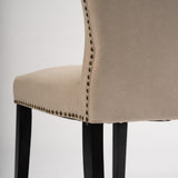 Outlet - Edward dining chairs - set of 2 - faux leather stone and black wood - Laura James