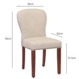 Edward dining chairs - stone and dark wood - Laura James