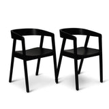 Ella Wooden Dining Armchairs set of 2 - Black- Laura James