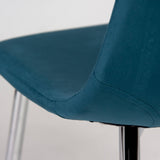 Ellis dining chairs - teal velvet and chrome - Laura James