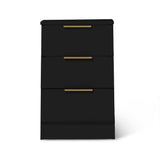 Essie Black 3 Drawer Bedside Table - Laura James