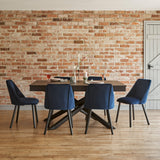 Outlet - Freya dining chairs - set of 2 - blue and black wood - Laura James