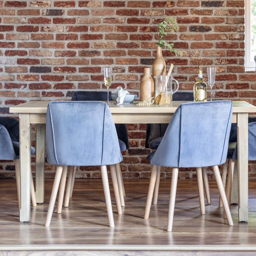 Outlet- Freya dining chairs - set of 2 - grey velvet and whitewash oak ...