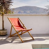 Harbour Wooden Garden Deck Chair - Red - Laura James