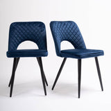 Hope dining chair - set of 2 - dark blue - Laura James