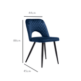 Hope dining chair - set of 2 - dark blue - Laura James