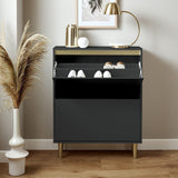Iliana shoe cabinet - 2 door - charcoal grey - Laura James