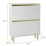 Iliana shoe cabinet - 2 door - white - Laura James