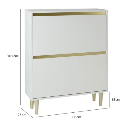 Iliana shoe cabinet - 2 door - white - Laura James