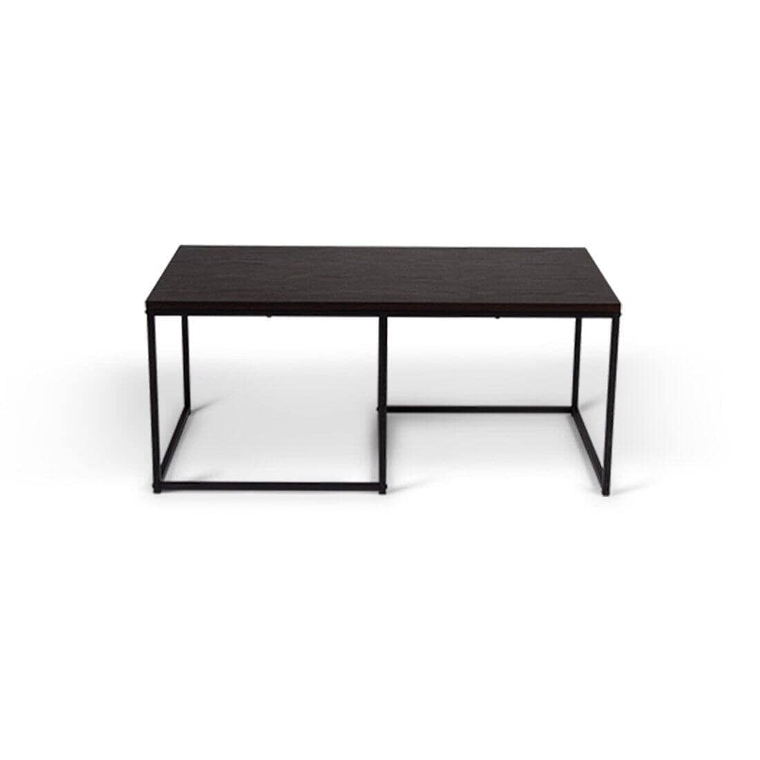 Jay Large Coffee Table Black Frame Walnut Top - Laura James
