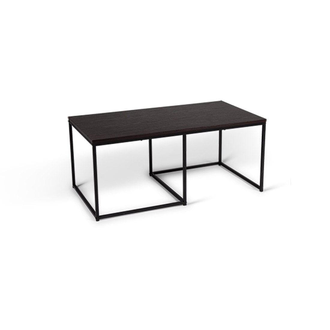 Jay Large Coffee Table Black Frame Walnut Top - Laura James