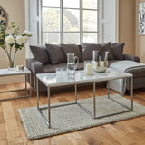 Jay Coffee Table - Marble effect and chrome - Laura James