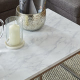 Jay Coffee Table - Marble effect and chrome - Laura James