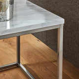Jay side table - marble effect and chrome