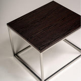 Jay side table - walnut effect and chrome