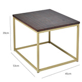 Jay side table - walnut effect and gold - Laura James