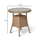 Kemble Natural Brown 2 Seater Rattan Bistro Set - Laura James