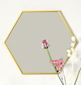 Outlet- Kirton 50x43cm Metal Hexagon Mirror - Gold - Laura James