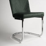 Outlet - Lola dining chairs - set of 2 - green and chrome - Laura James