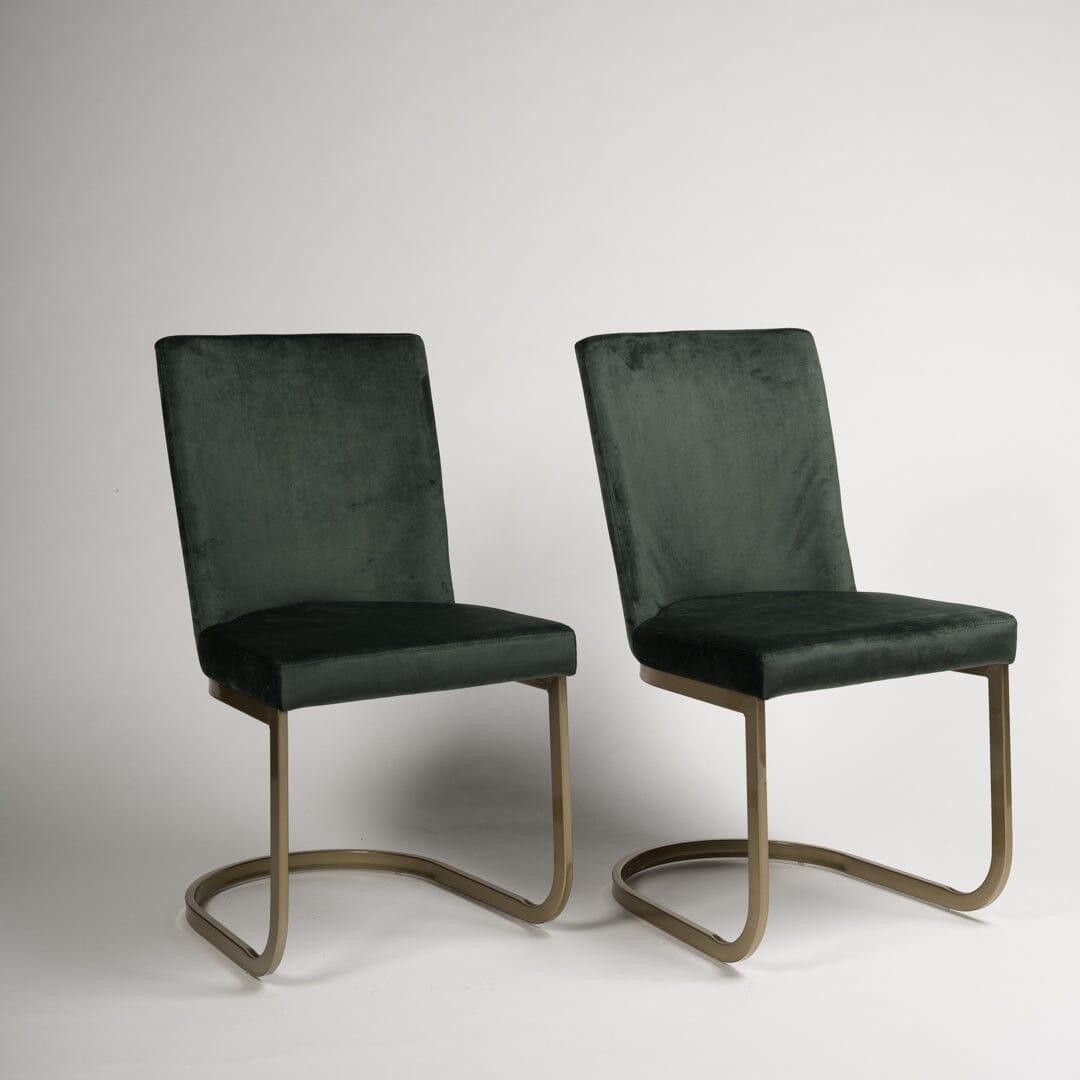 Outlet - Lola dining chairs - set of 2 - green and gold - Laura James