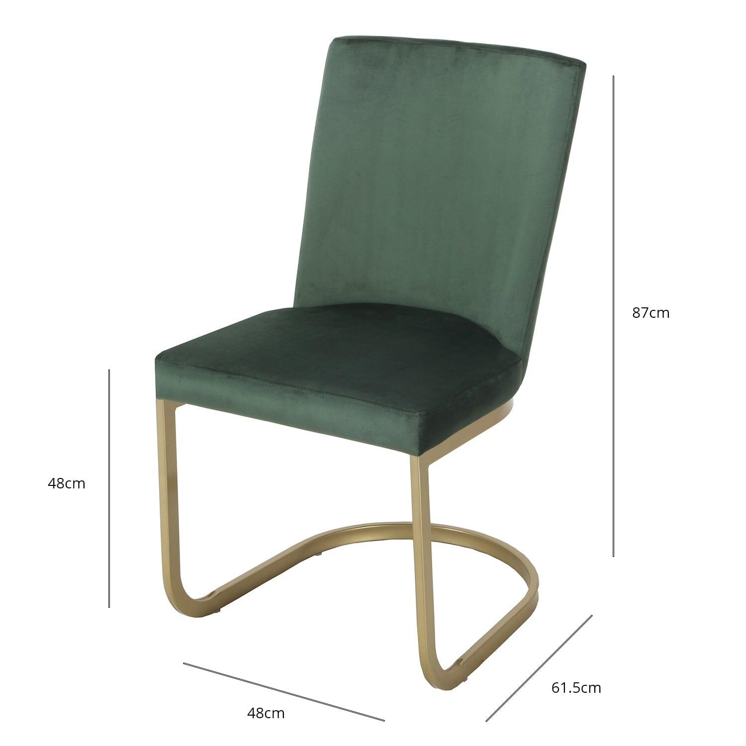 Outlet - Lola dining chairs - set of 2 - green and gold - Laura James