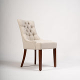 Outlet - Louis dining chairs - set of 2 - oatmeal and dark wood