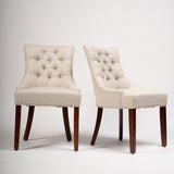 Outlet - Louis dining chairs - set of 2 - oatmeal and dark wood