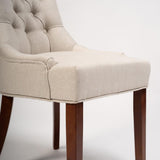 Outlet - Louis dining chairs - set of 2 - oatmeal and dark wood