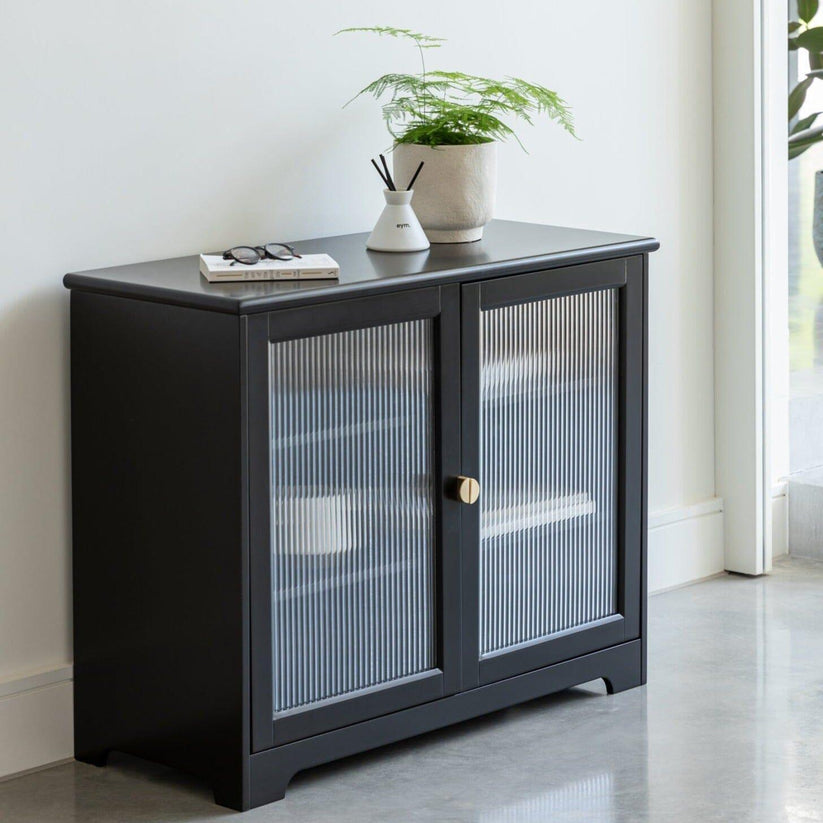 Lua Small 2 Door Sideboard in Noir Black - Laura James