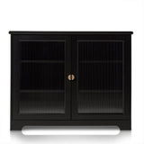 Lua 2 Door Sideboard in Noir Black with Fluted Glass - Laura James