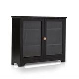 Lua Narrow 2 Door Sideboard in Noir Black - Laura James